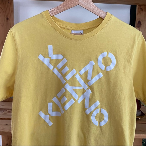 Kenzo Yellow Vanilla Sport Big X Logo Cotton T-shirt Medium - Picture 8 of 16